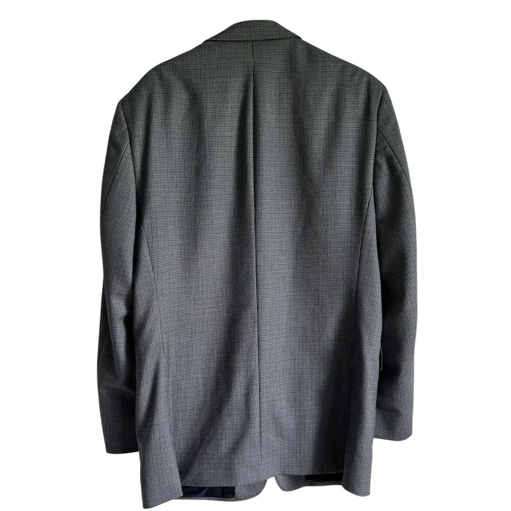 Jos A Bank Travelers Collection Tailored Fit Wool Blazer43L GrayBlue Houndstooth